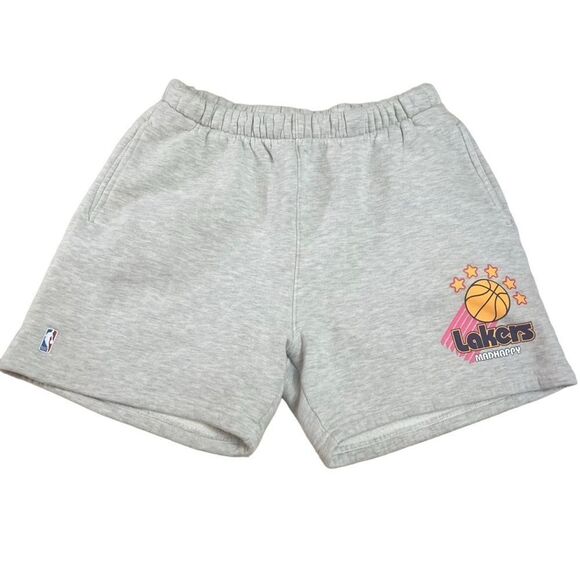 Madhappy Rare Lakers Fleece Unisex Sweat Shorts in Gray Large NEW - Picture 1 of 6